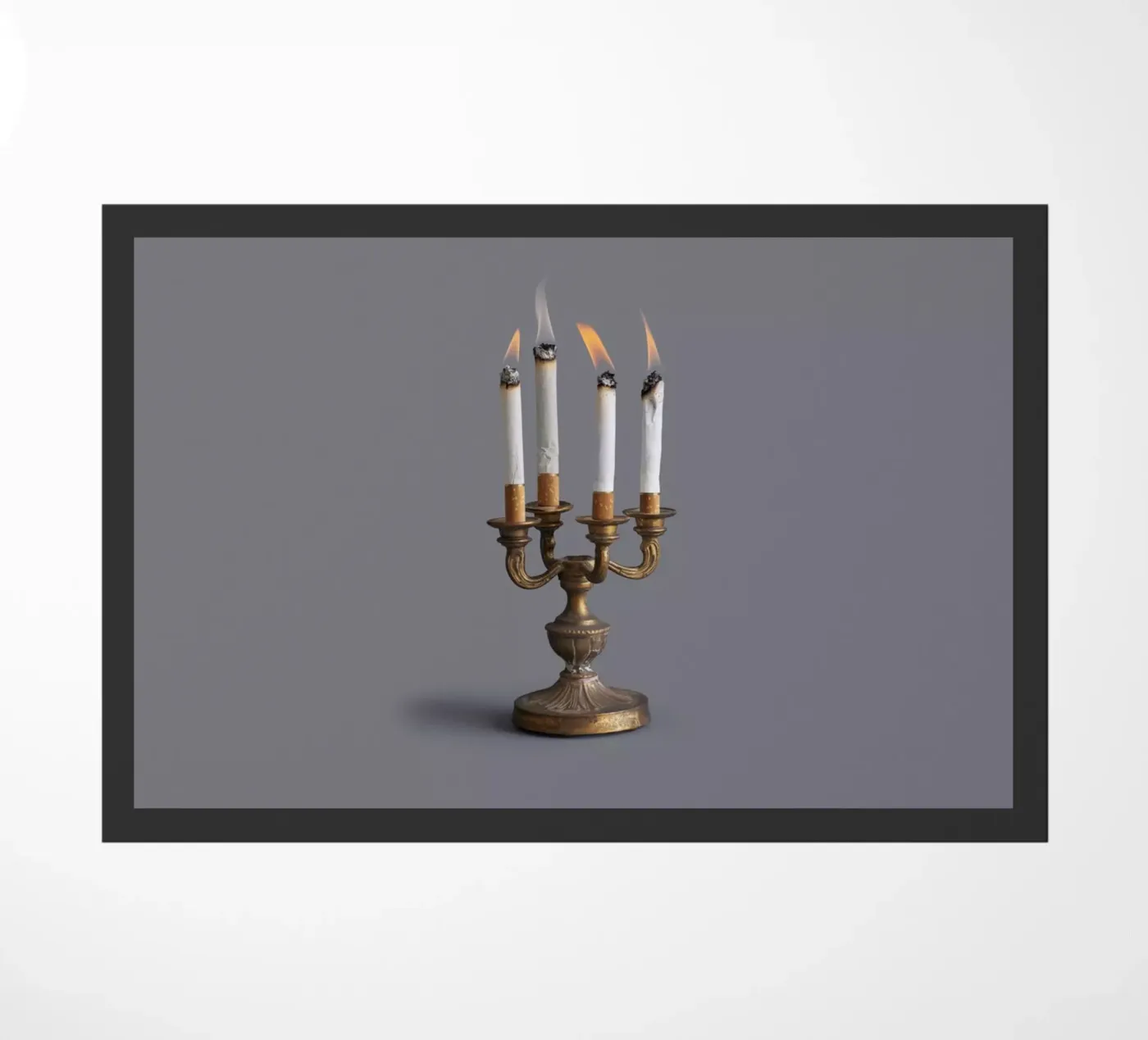 Smoking candlestick doormat by 360brain