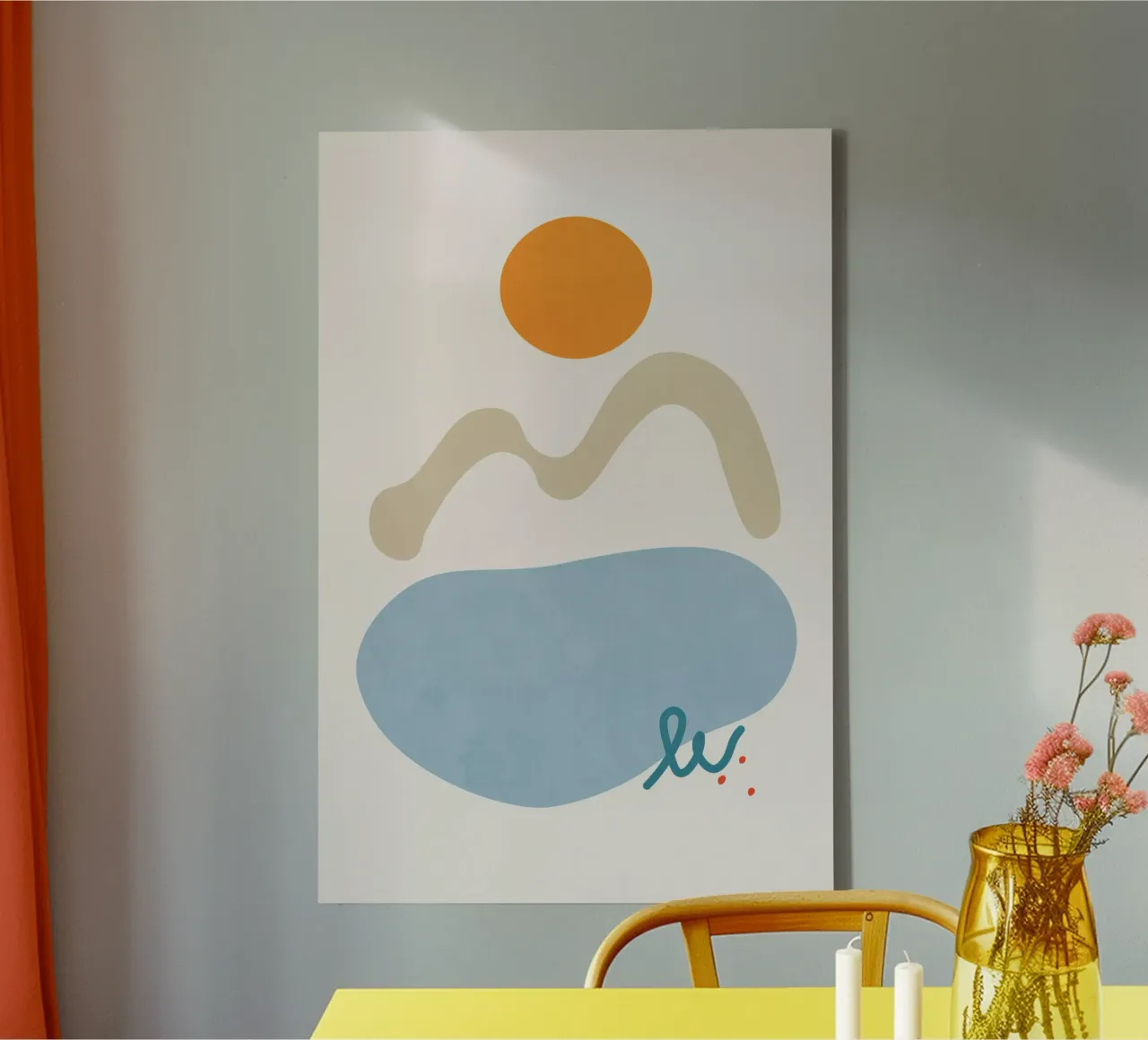 Landscape Shapes 08 canvas with Floater frame by amini54