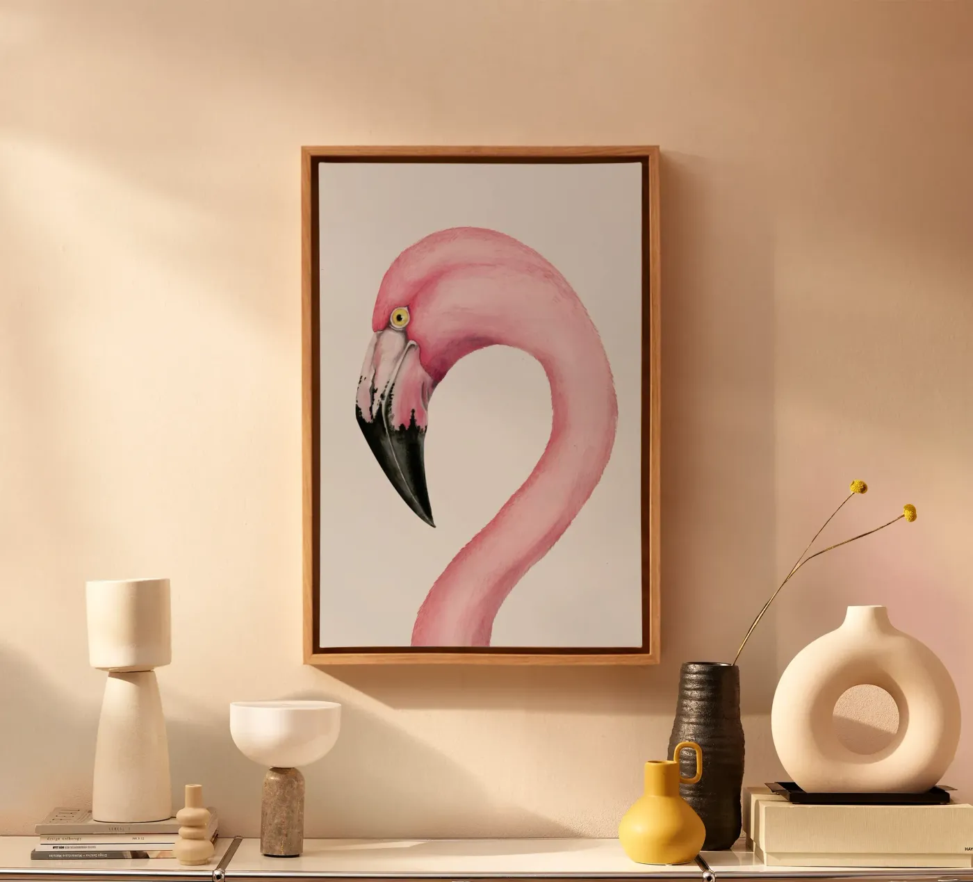 Flamingo canvas by typealive