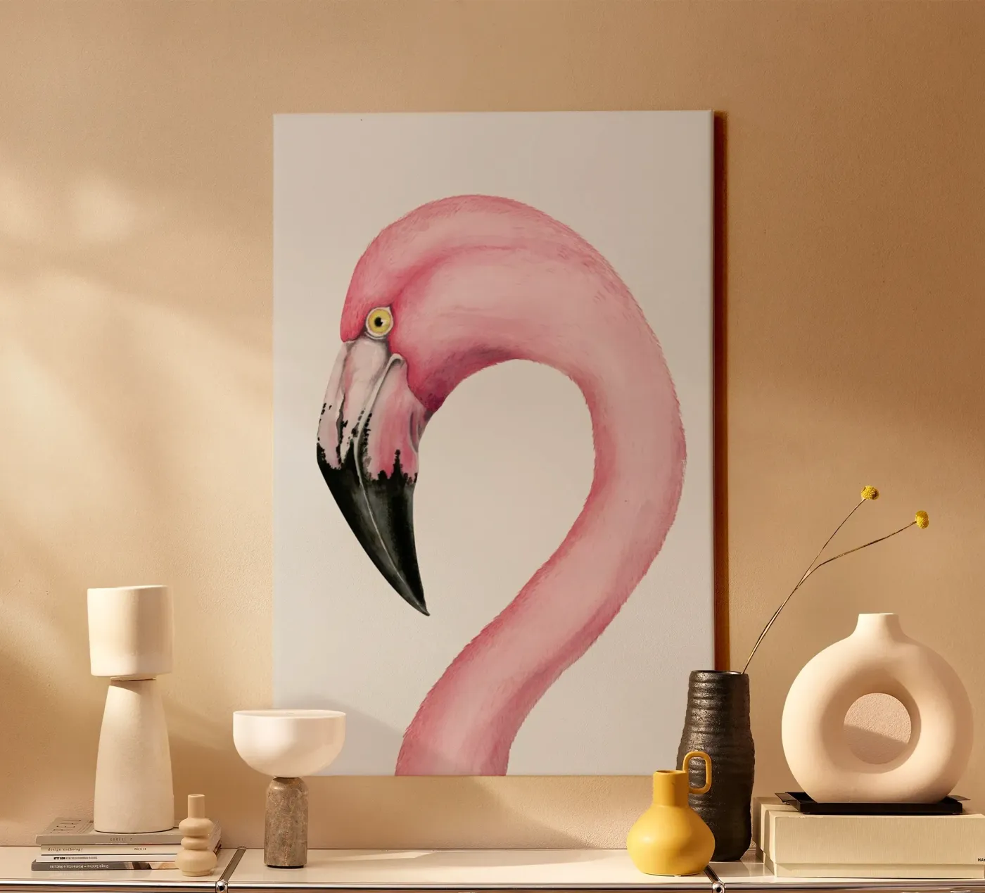 Flamingo canvas by typealive