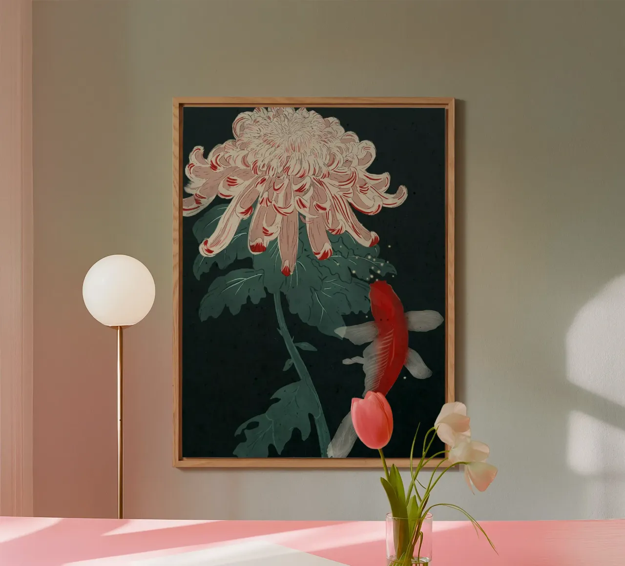 Chrysanthemum and Koi alluminio dibond da Duong Tu Tran