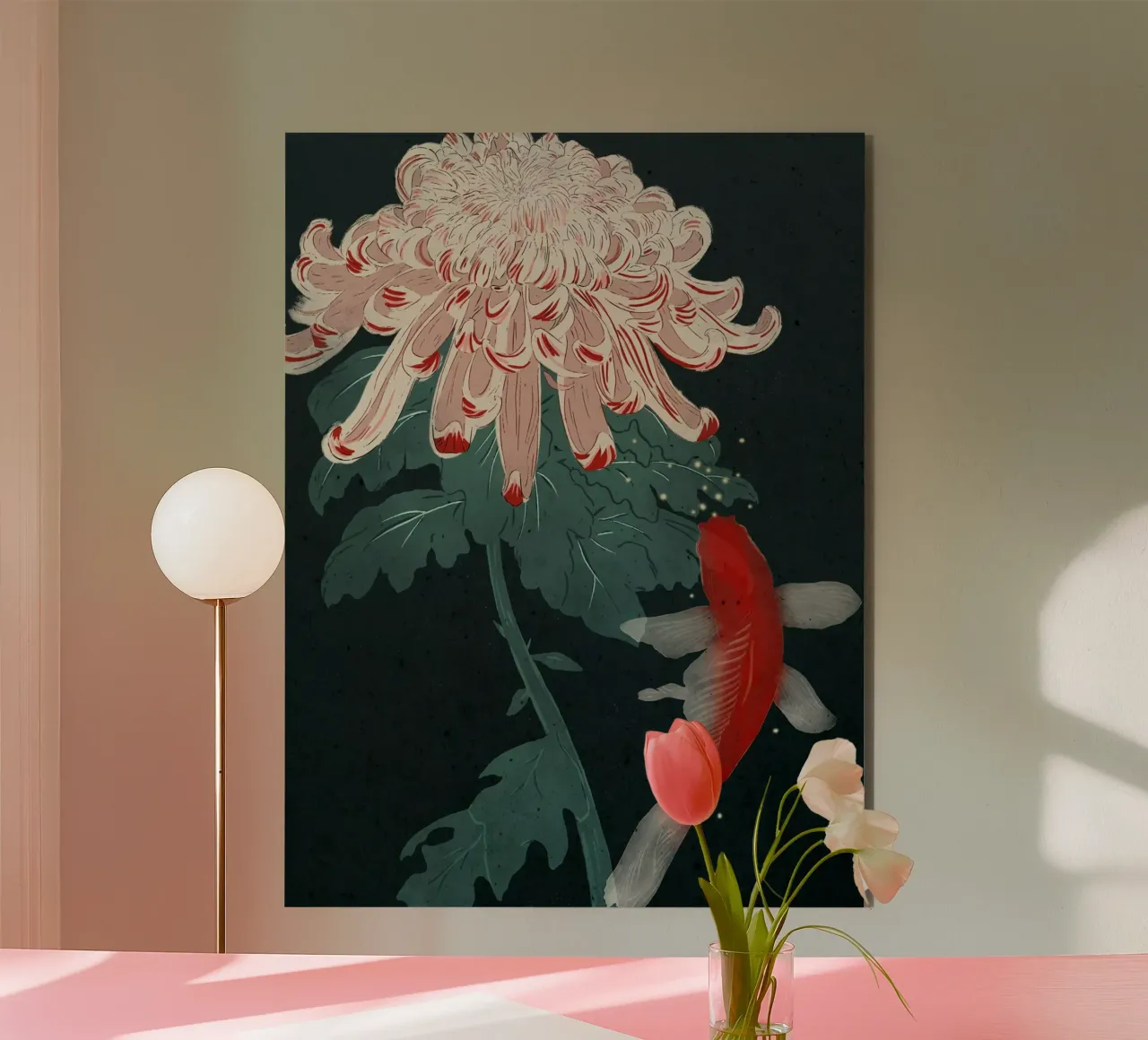 Chrysanthemum and Koi alluminio dibond da Duong Tu Tran