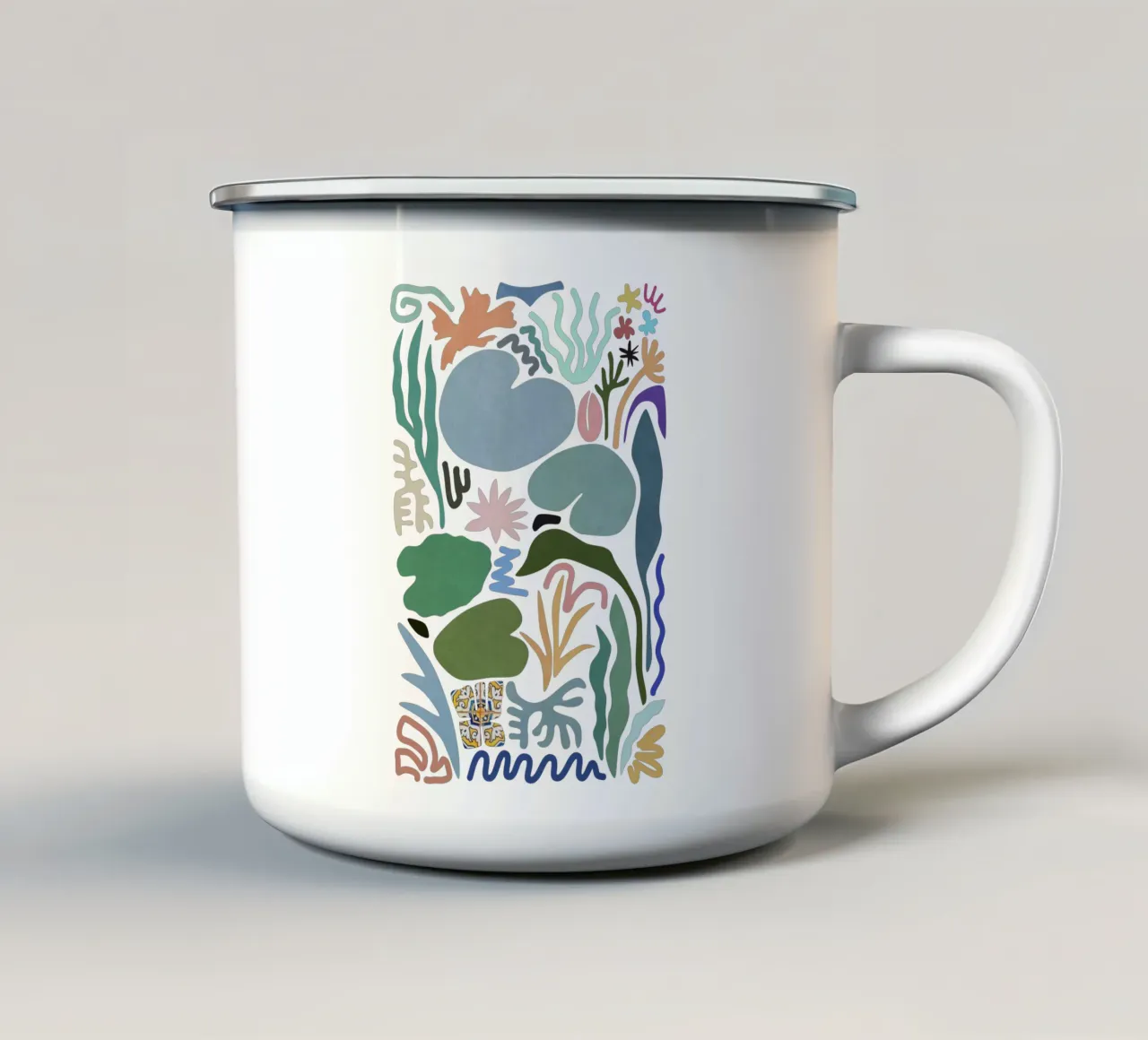 Stagno delle ninfee tazza in smalto da amini54