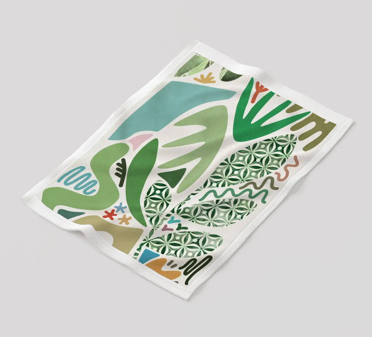 Palm Garden fleece blanket by amini54