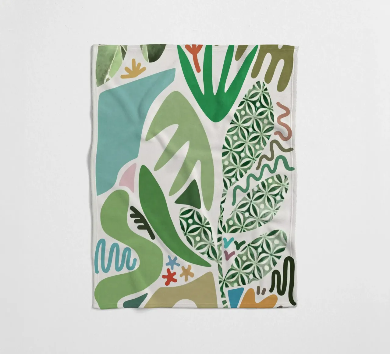 Palm Garden fleece blanket by amini54