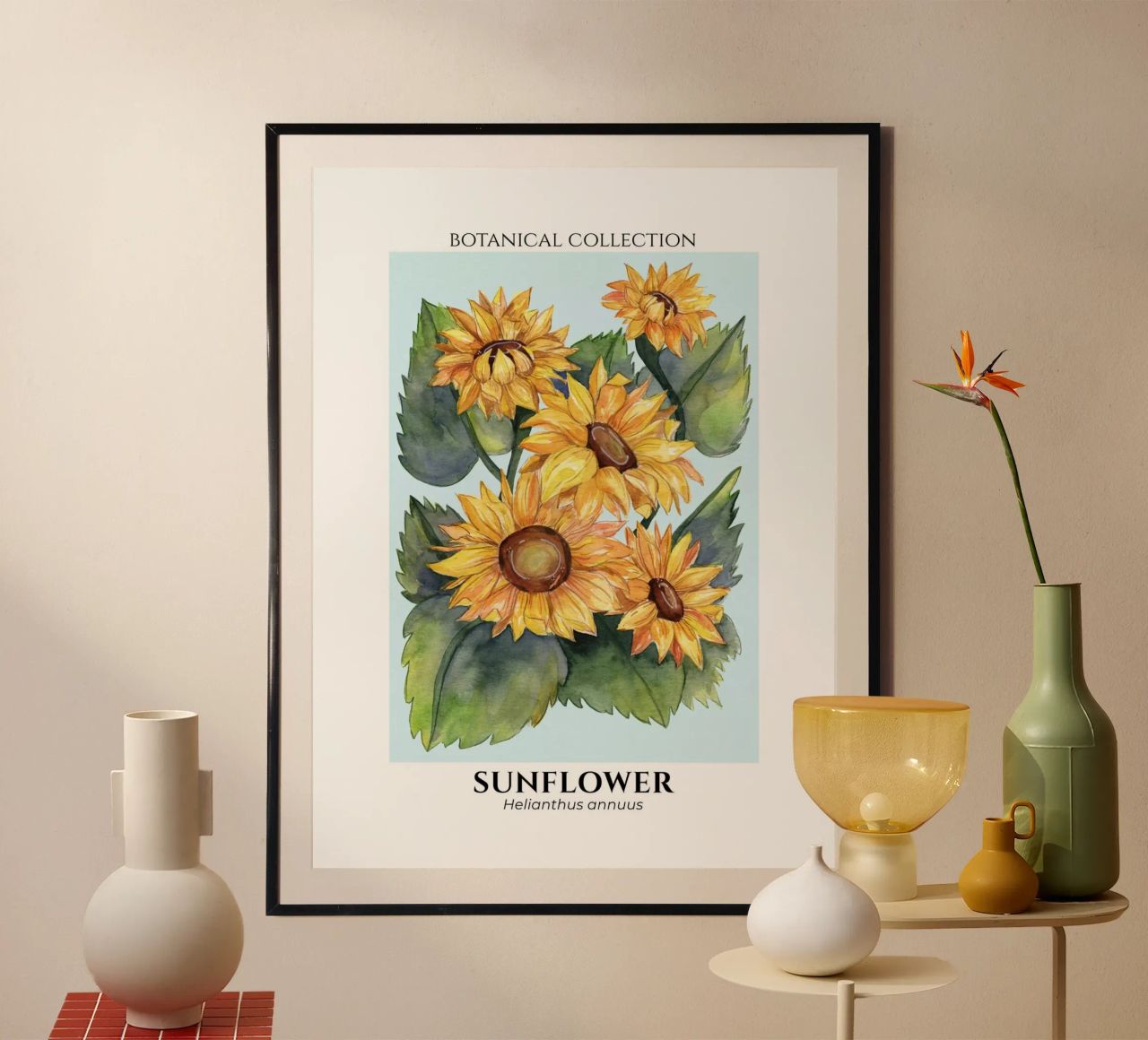 Sunflowers - Botanical Collection in Watercolor poster by Espinacco Design