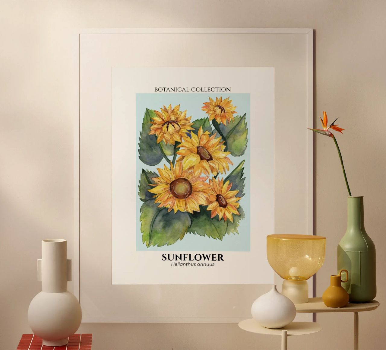 Sunflowers - Botanical Collection in Watercolor poster by Espinacco Design