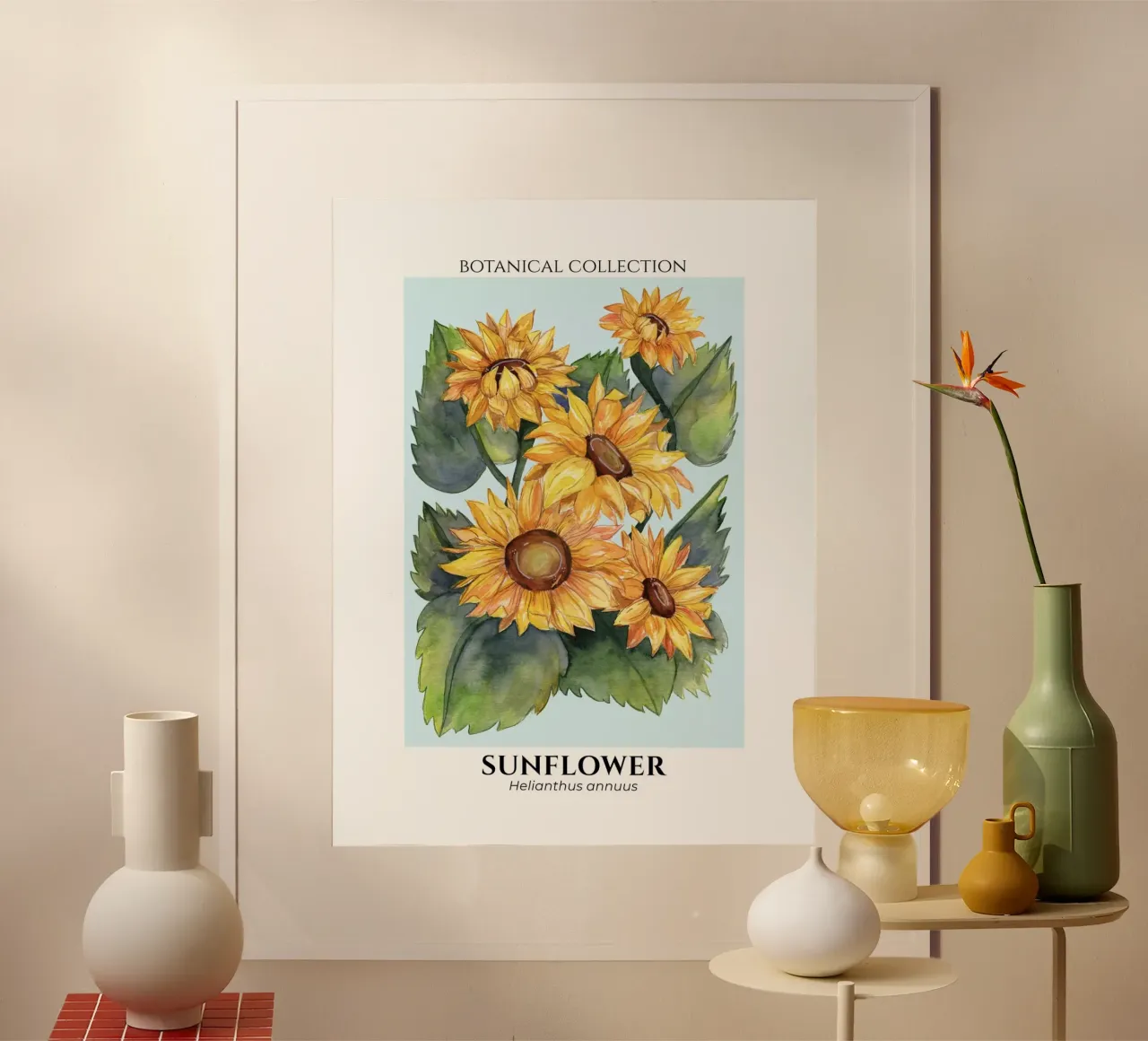 Sunflowers - Botanical Collection in Watercolor poster da Espinacco Design