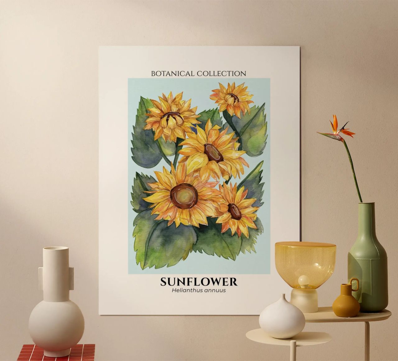 Sunflowers - Botanical Collection in Watercolor poster by Espinacco Design
