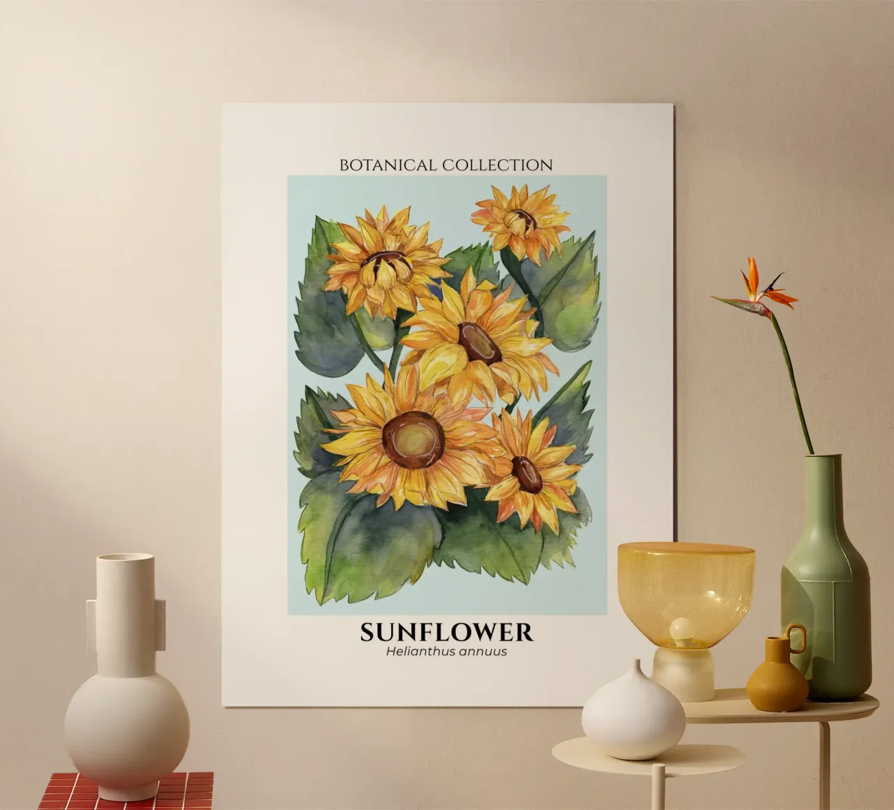 Sunflowers - Botanical Collection in Watercolor poster da Espinacco Design