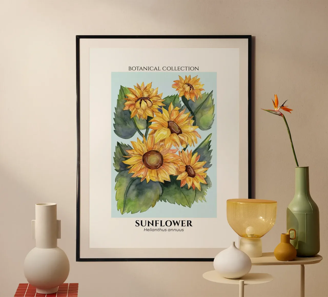 Sunflowers - Botanical Collection in Watercolor poster da Espinacco Design