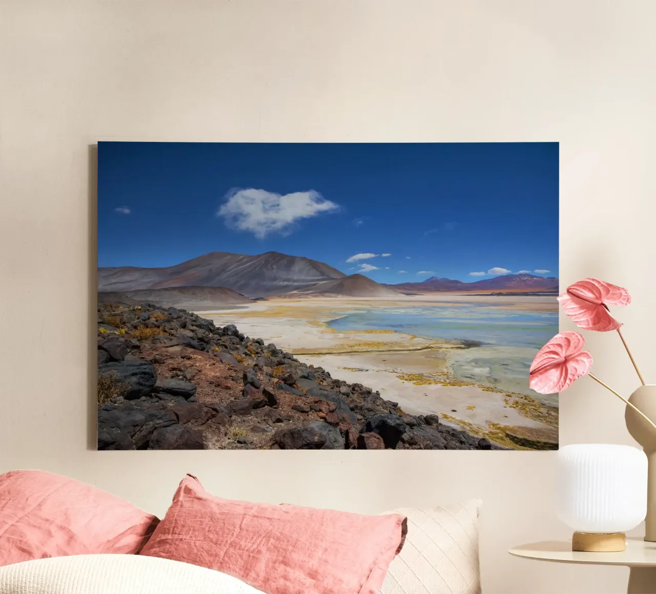 Atacama Zoutmeer canvas met Baklijst van Dave Hare Photography