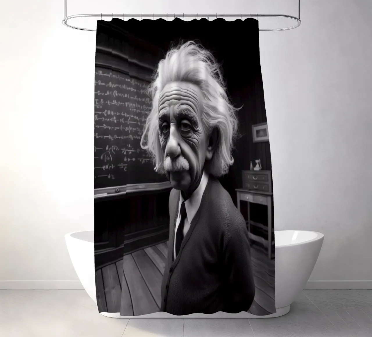 Genius shower curtain by Art Unleashed