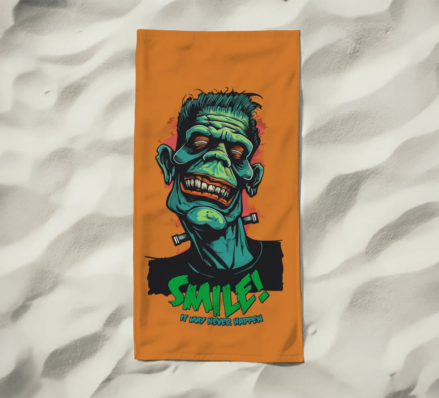 Smile strandhanddoek van Too Graphic