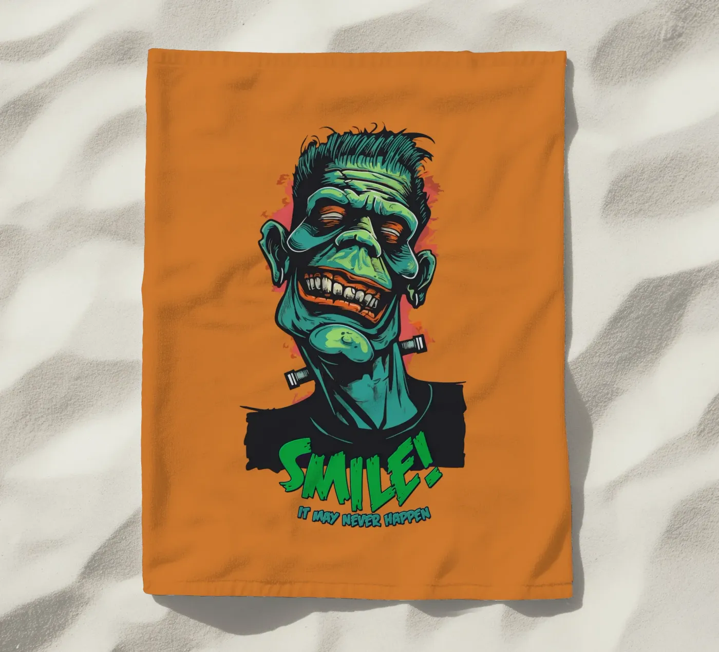 Smile strandhanddoek van Too Graphic