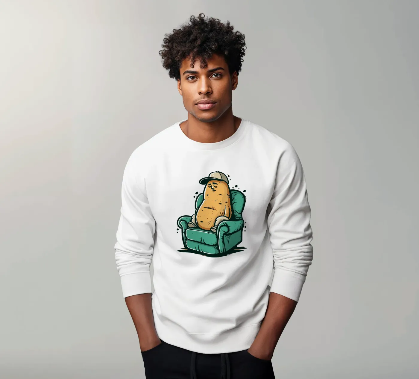 Couch sweatshirt by Too Graphic