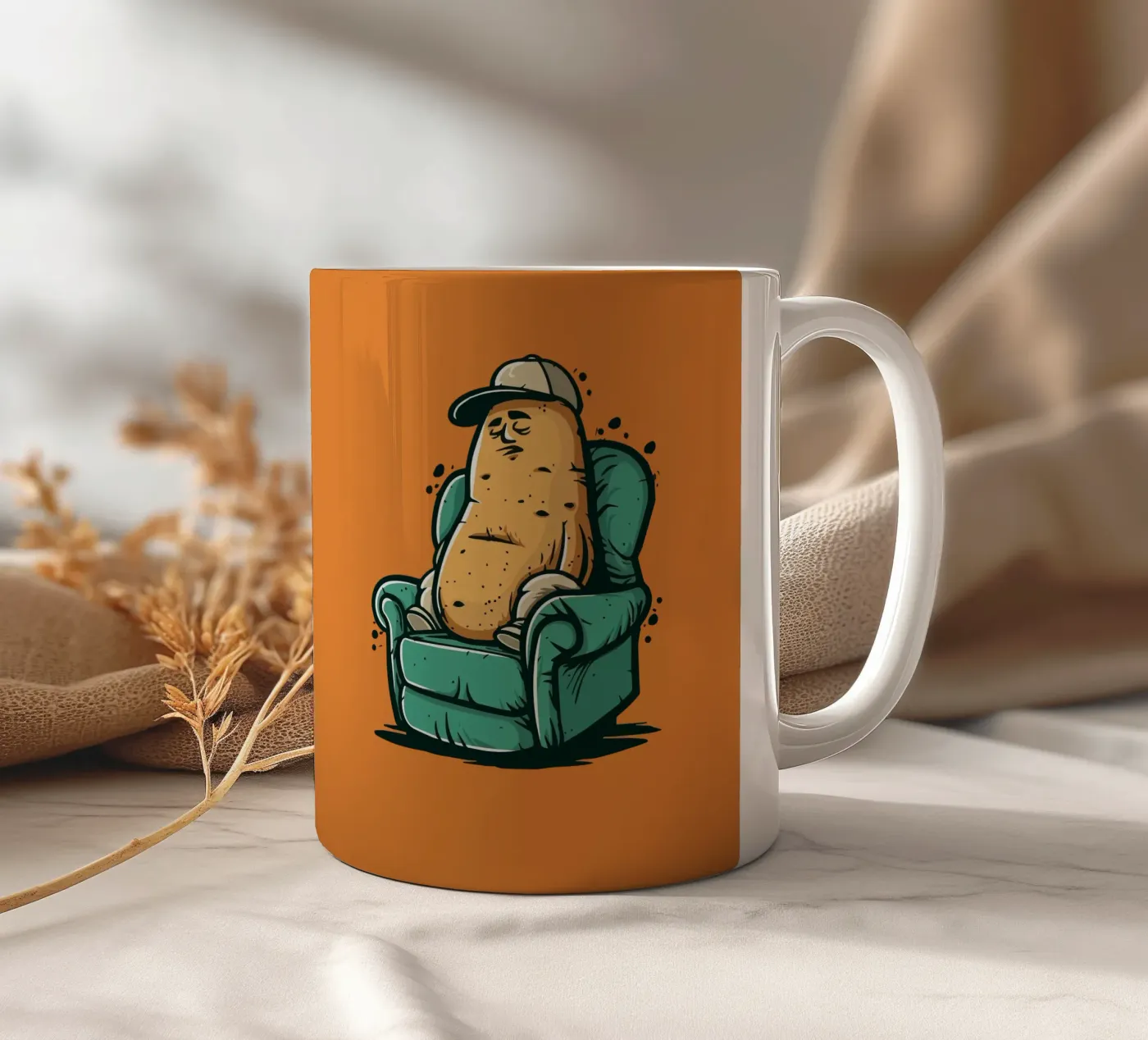 Couch ceramic mug by Too Graphic