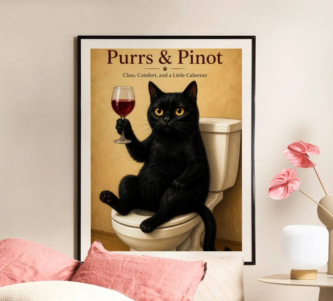 Purs e Pinot Drink poster da Ryley Smith traveler