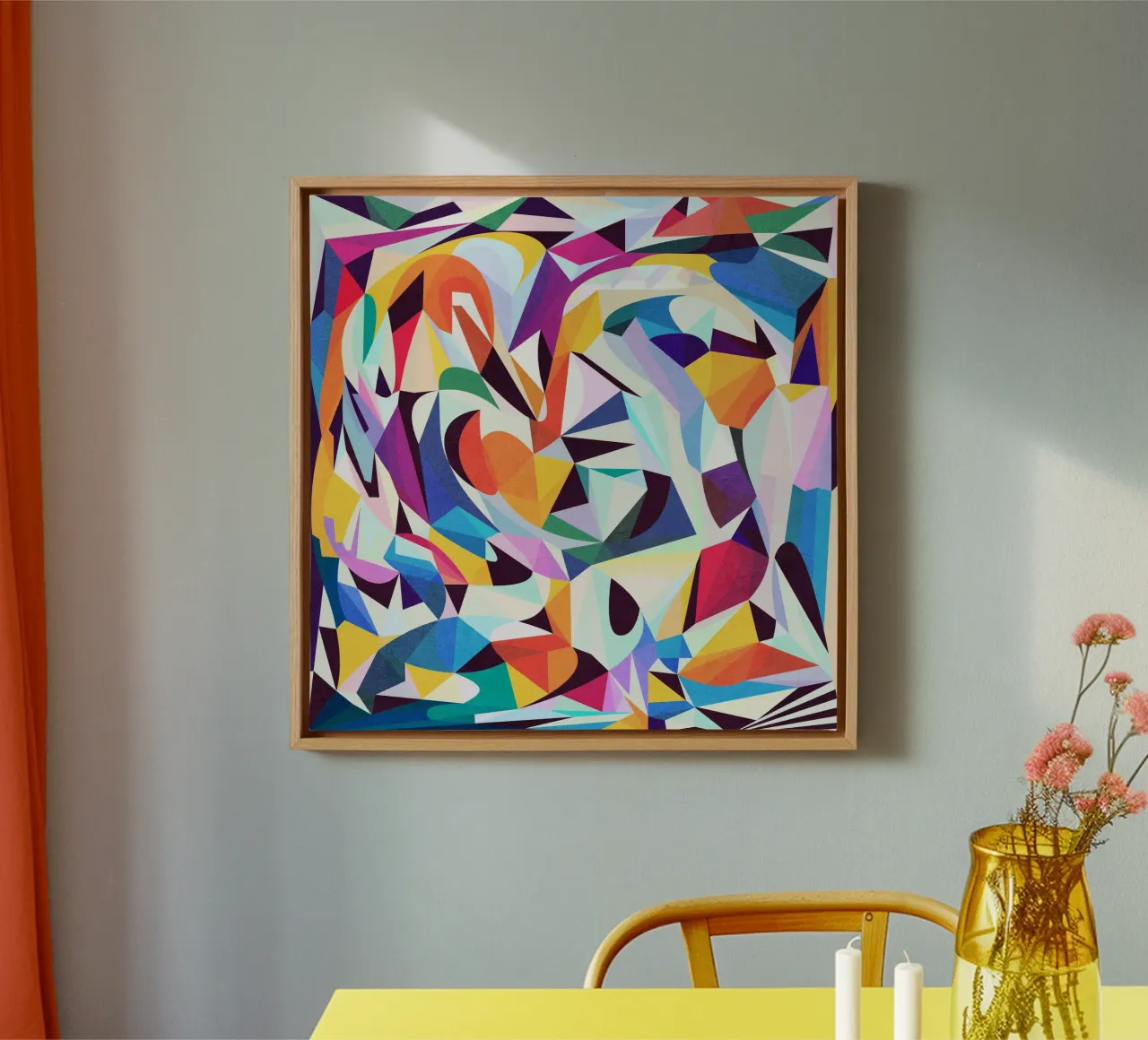 Messy canvas with Floater frame by lovely lines