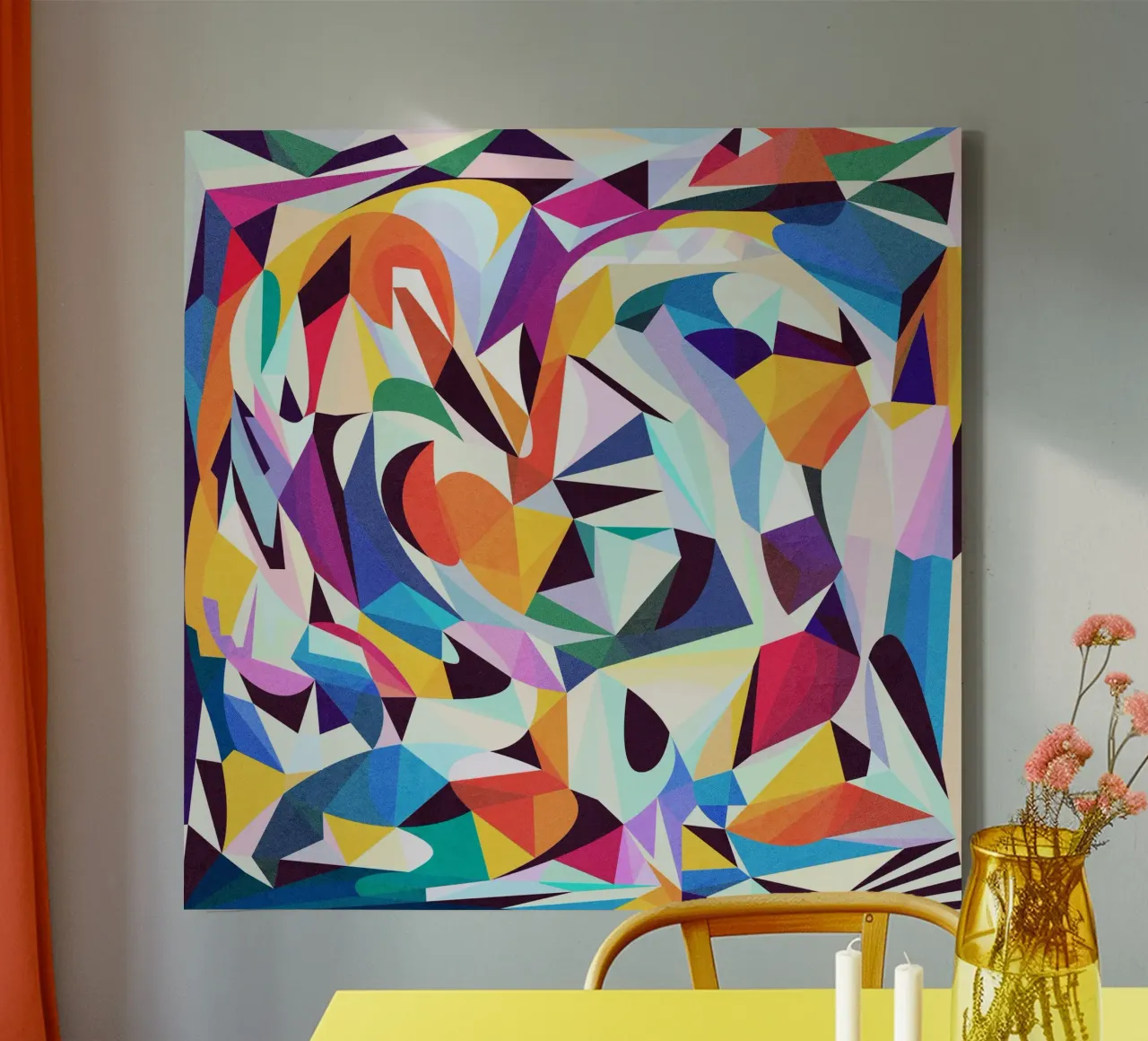 Messy canvas with Floater frame by lovely lines