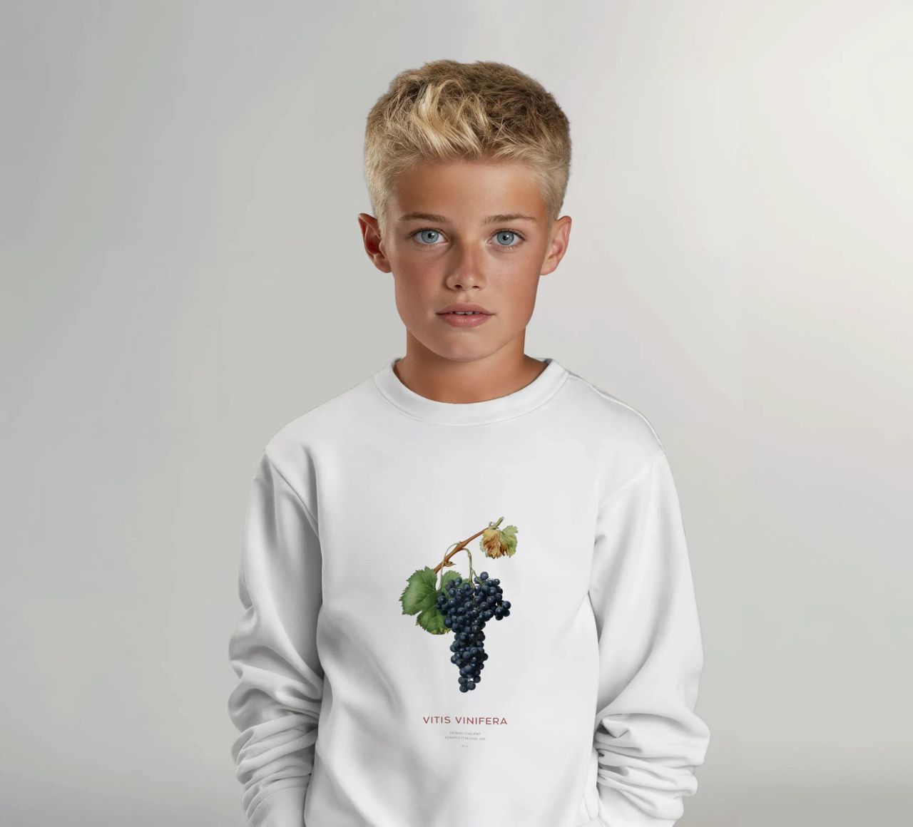 Vite d'uva o Vitis Vinifera felpa bambino da Vintagrafica