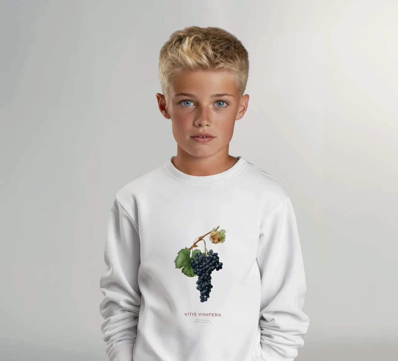 Grape vine or Vitis Vinifera kids sweatshirt by Vintagrafica