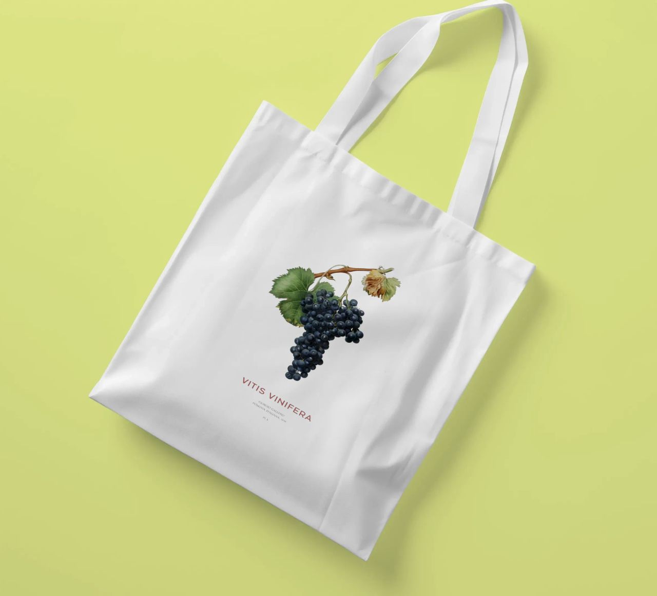 Vite d'uva o Vitis Vinifera borsa in juta da Vintagrafica