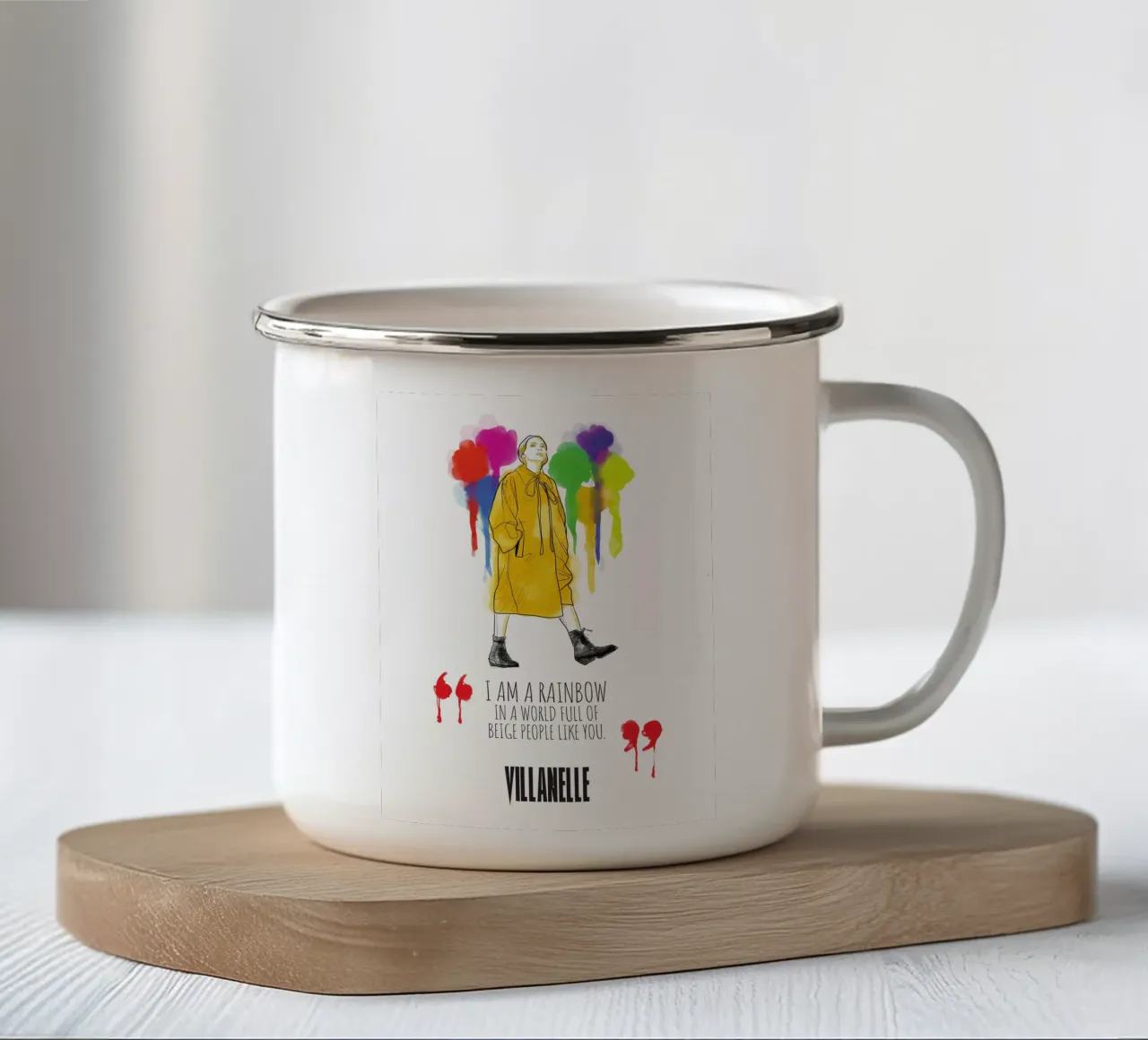 Rainbow Villanelle tazza in smalto da GrayPixel