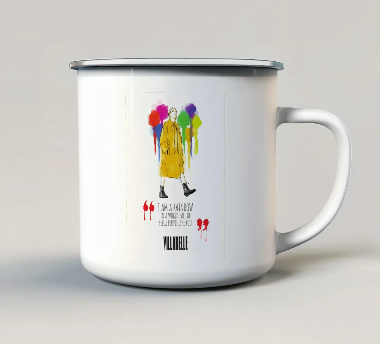 Rainbow Villanelle tazza in smalto da GrayPixel