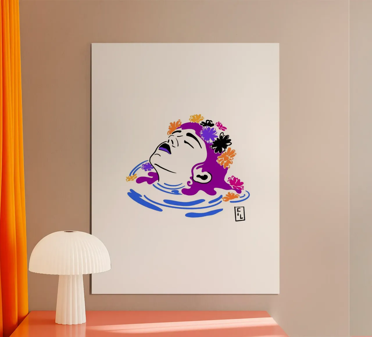 Respirare sott'acqua poster con telaio in legno da Écailles de loup