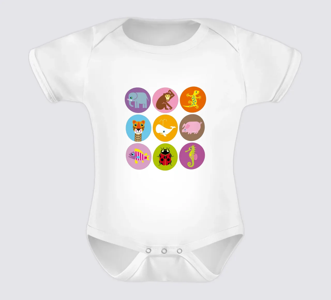 Animali - Set 01 body neonato maniche corte da Looks n Brains