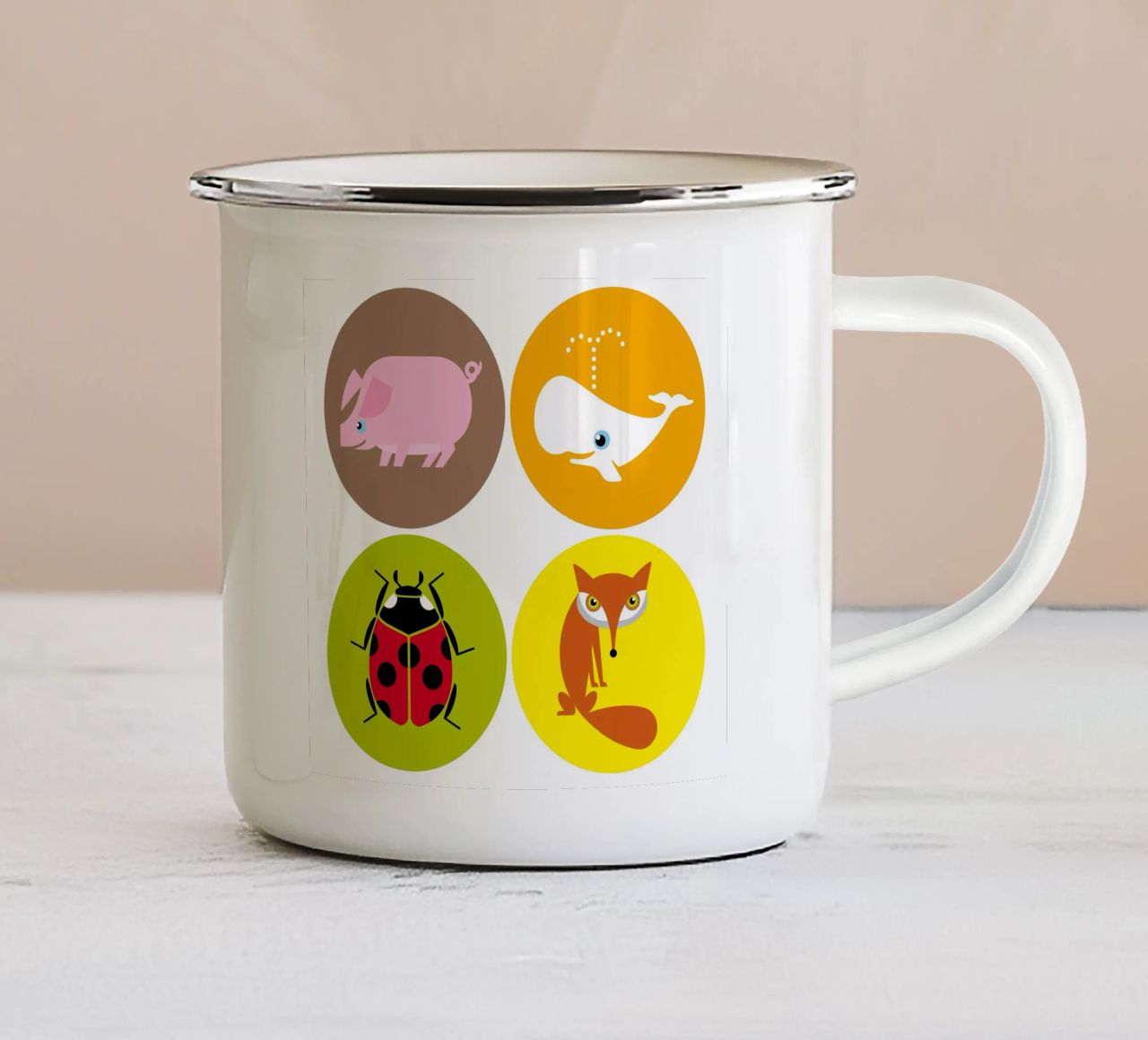 Tiere 02 tazza in smalto da Looks n Brains
