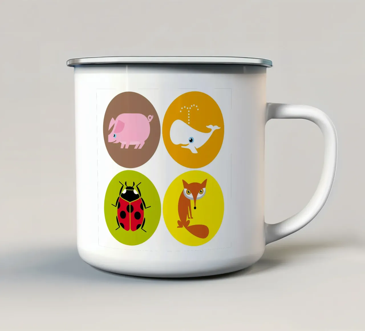 Tiere 02 tazza in smalto da Looks n Brains