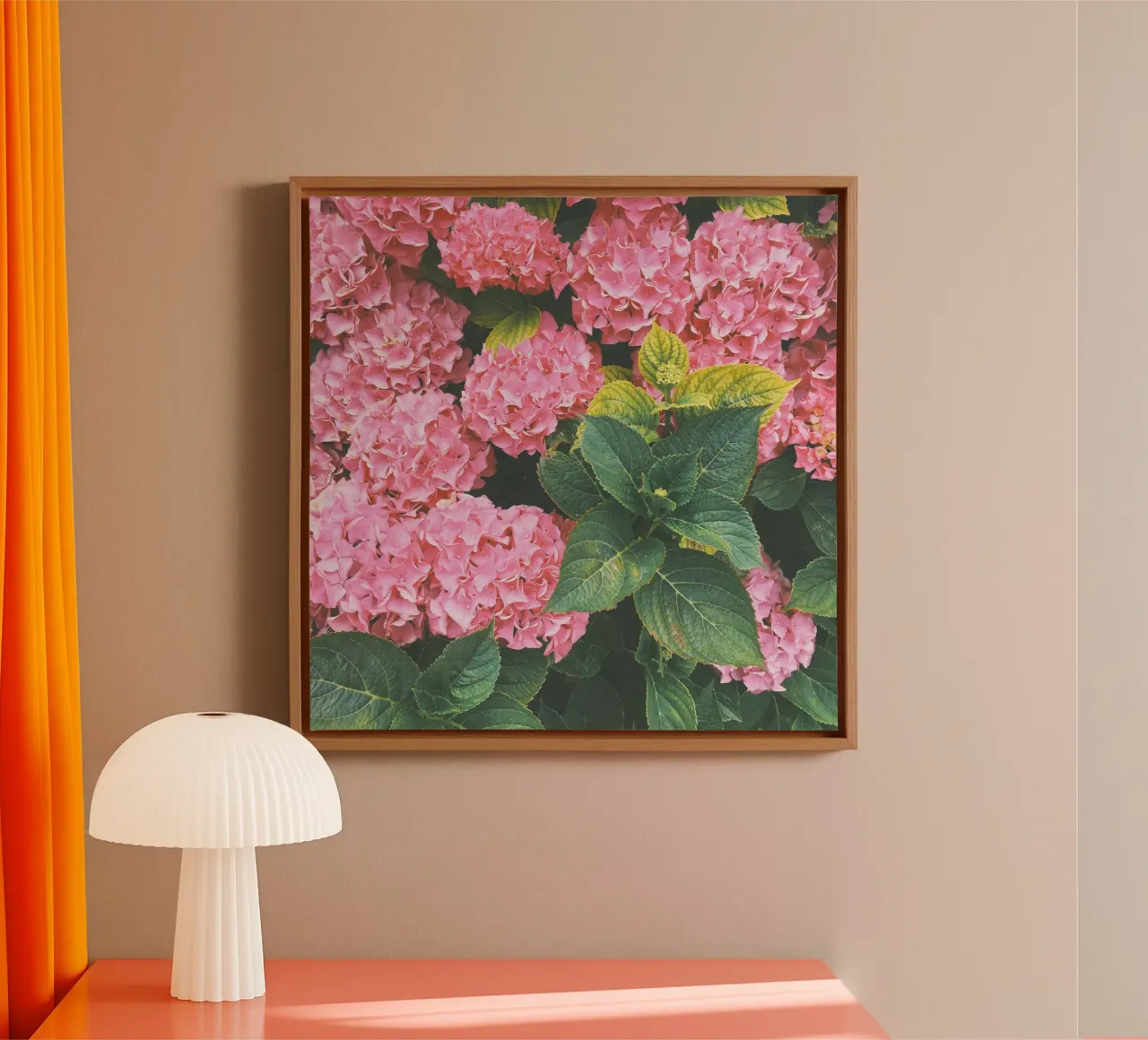 Hydrangea canvas with Floater frame by Cassia Beck Photography