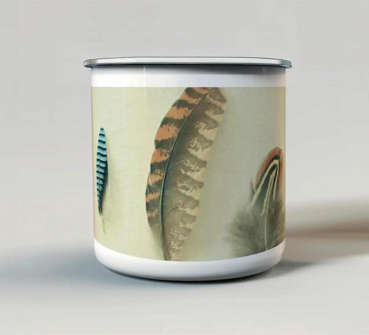 La collezione di piume tazza in smalto da Cassia Beck Photography