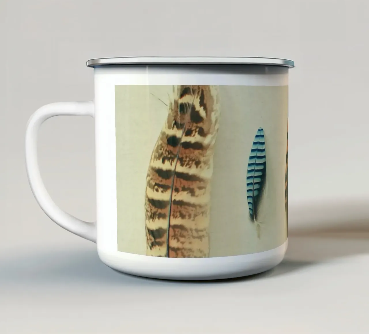 La collezione di piume tazza in smalto da Cassia Beck Photography