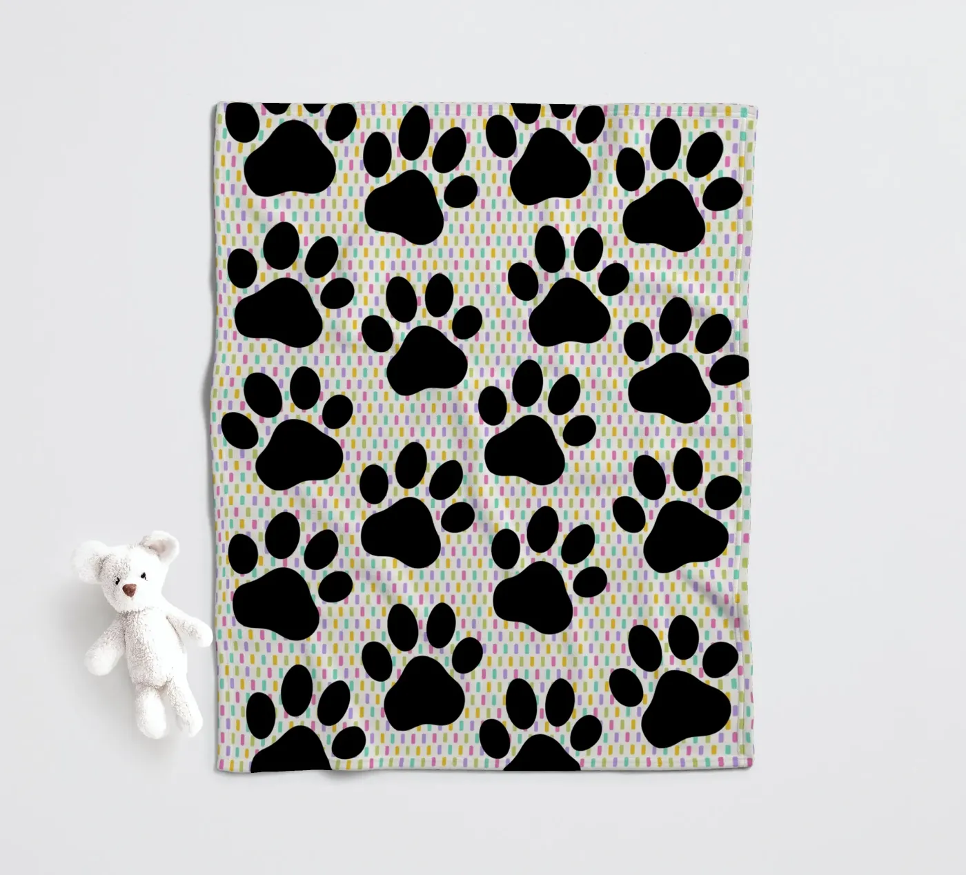 Cute paws pattern Fleecedecke von Happypatterns