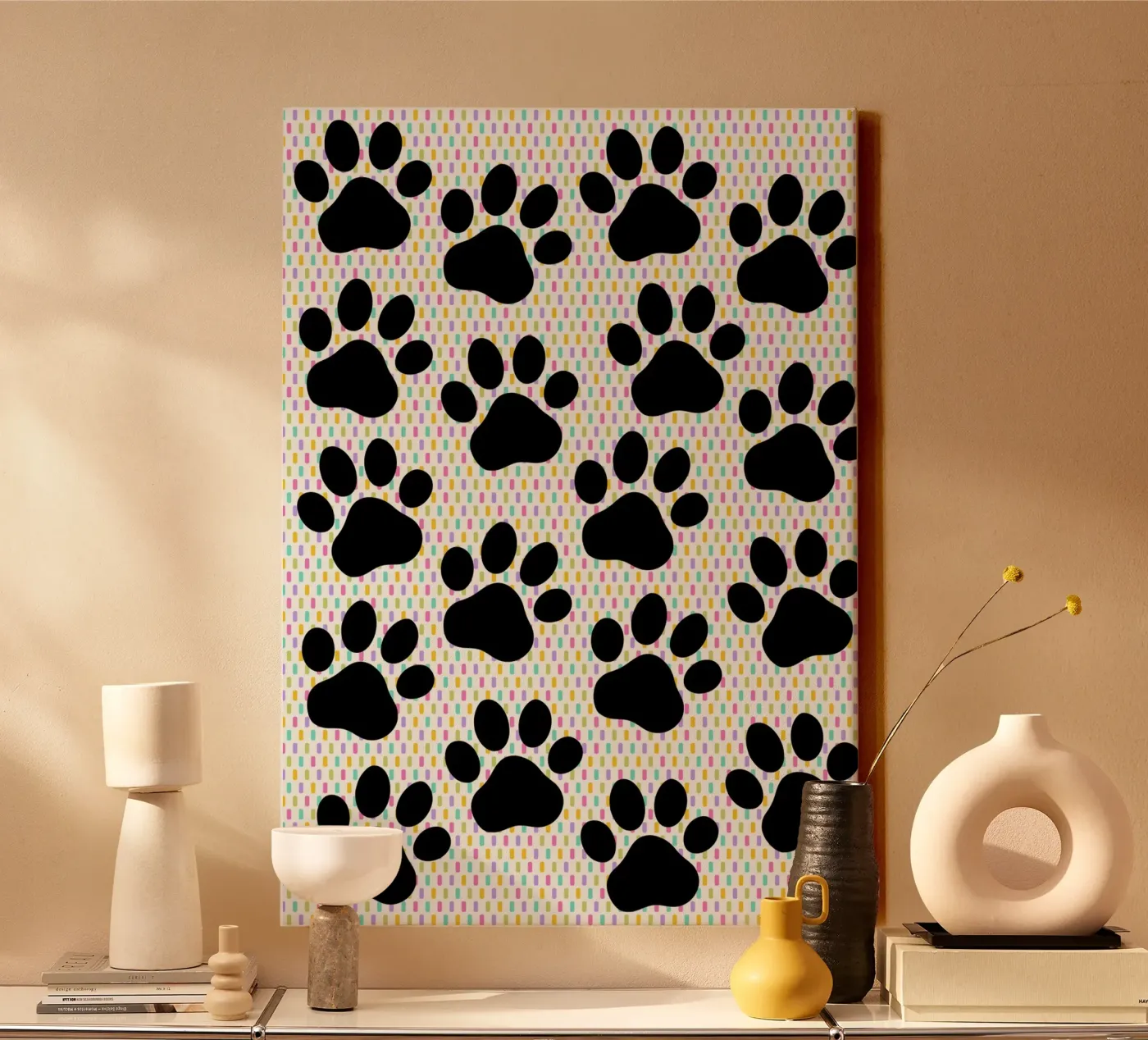 Cute paws pattern tela da Happypatterns