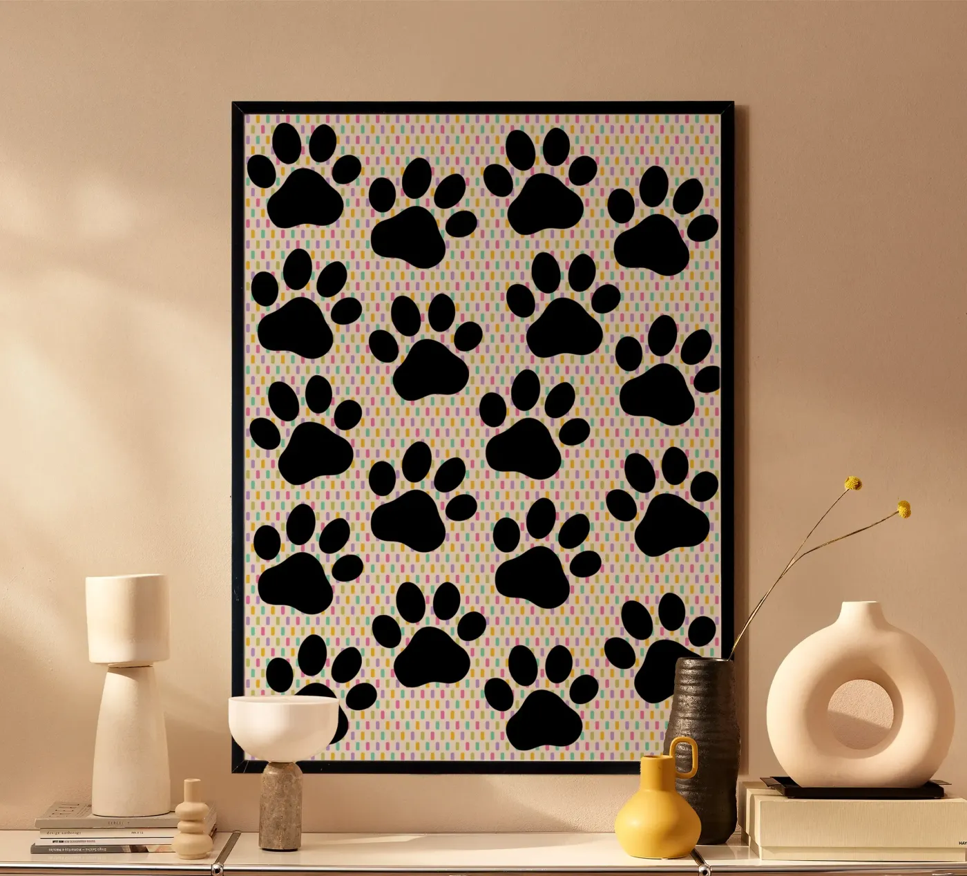 Cute paws pattern Poster von Happypatterns
