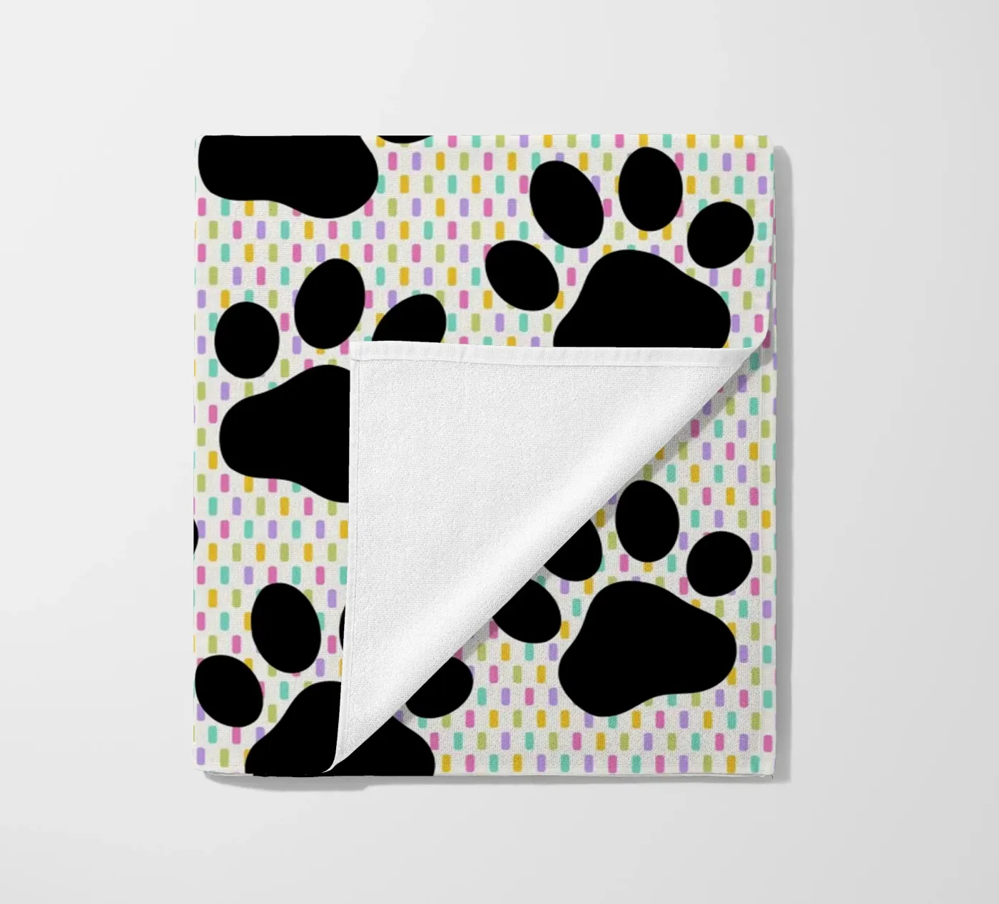 Cute paws pattern beach towel by Happypatterns