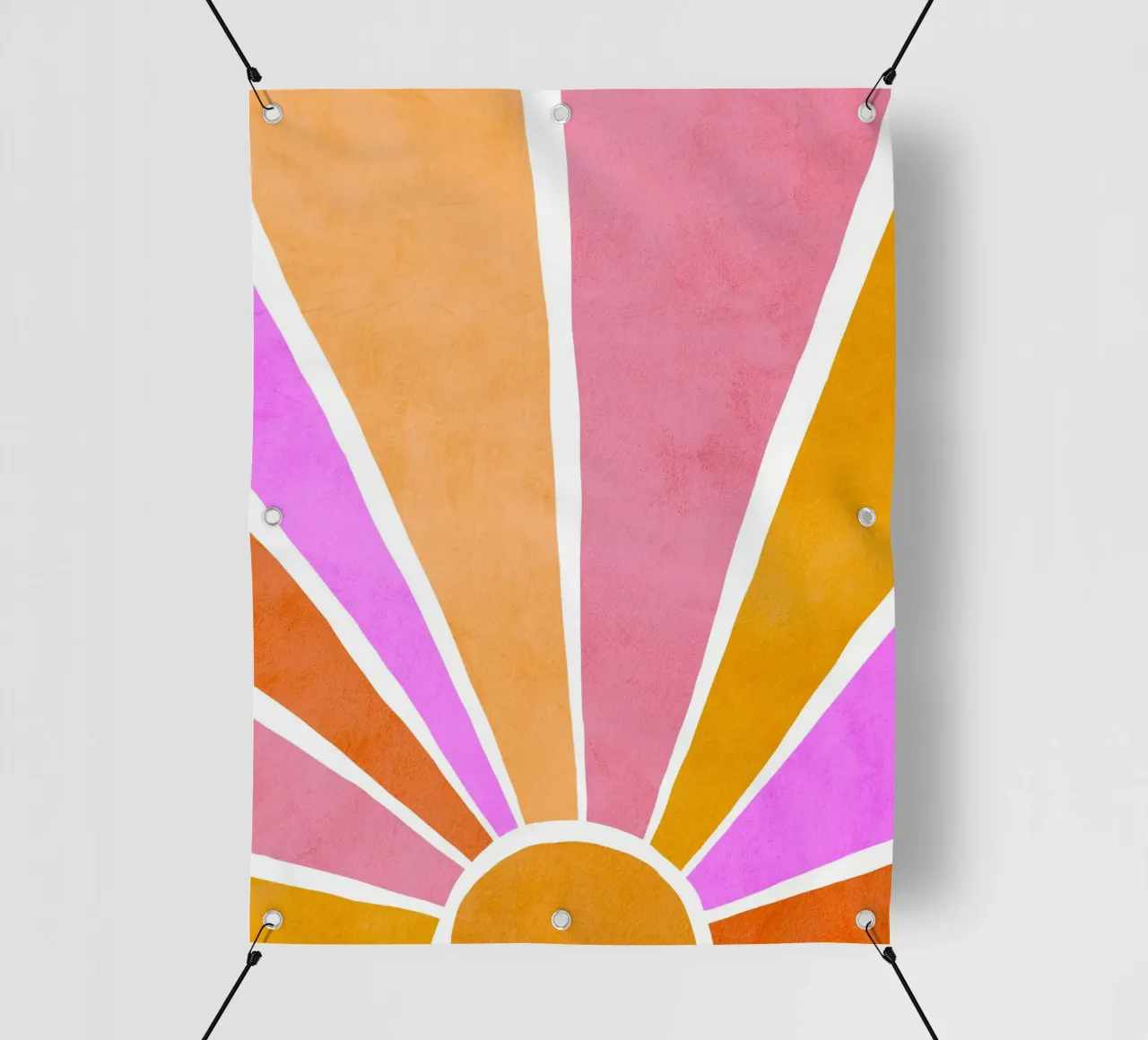 Rise and Shine - Alba retrò arancione e rosa telo in pvc da Dominique Vari