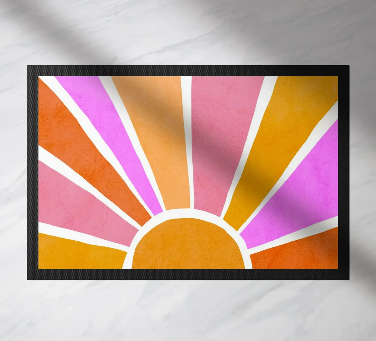 Rise and Shine - Alba retrò arancione e rosa zerbino da Dominique Vari