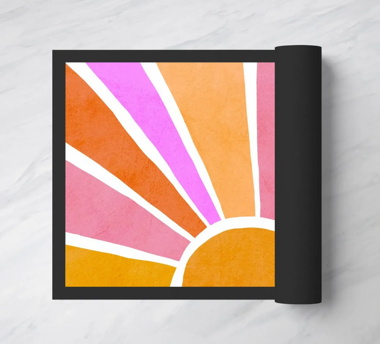 Rise and Shine - Alba retrò arancione e rosa zerbino da Dominique Vari