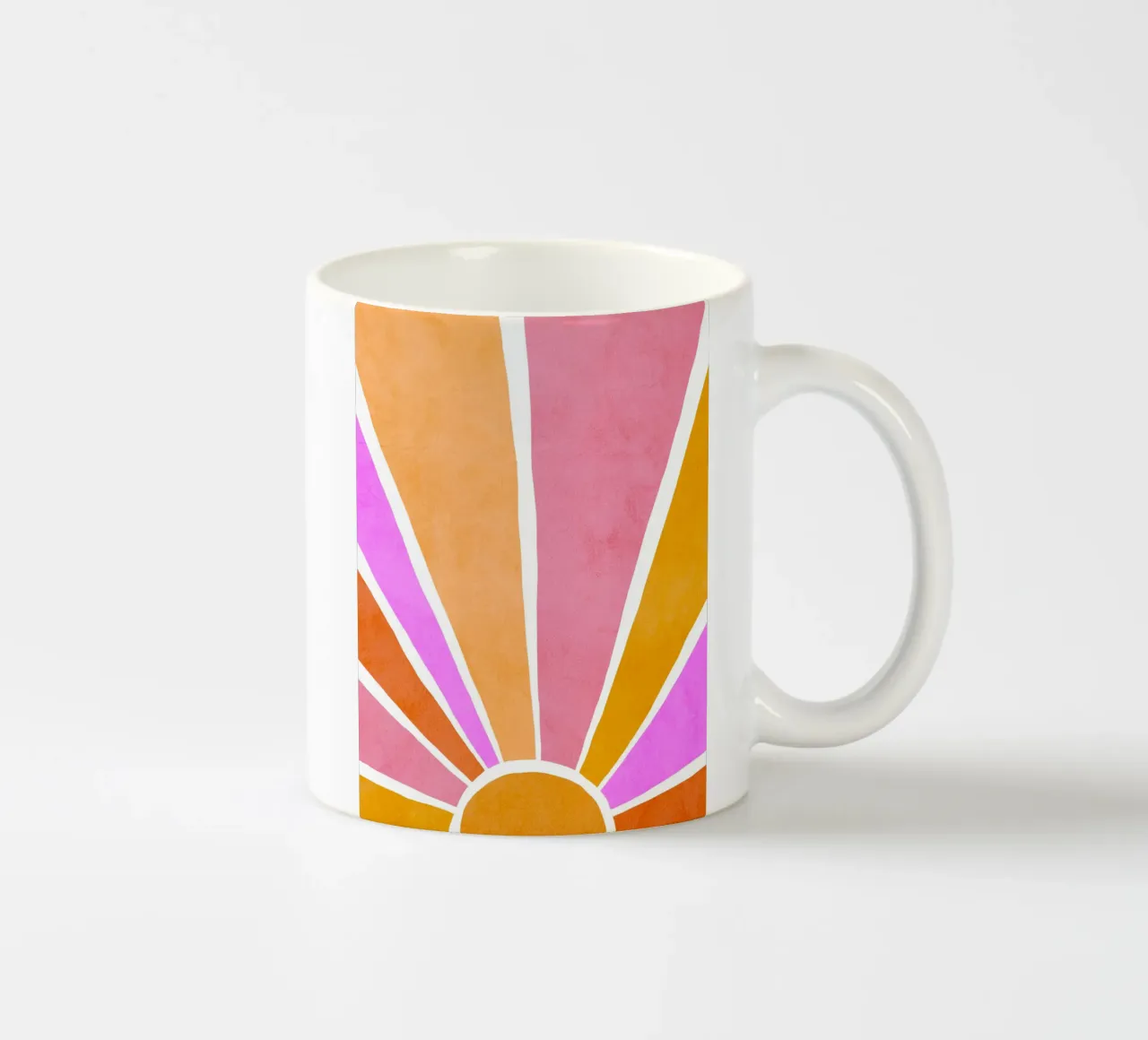 Rise and Shine - Alba retrò arancione e rosa tazza in ceramica da Dominique Vari