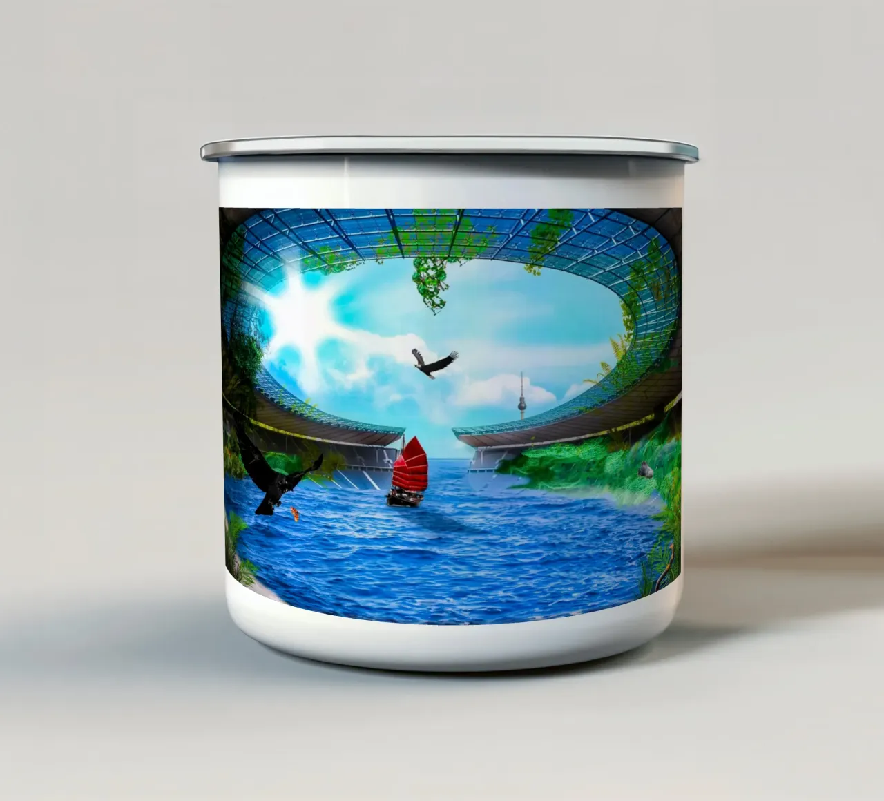 Berlino sott'acqua tazza in smalto da JOWW_items