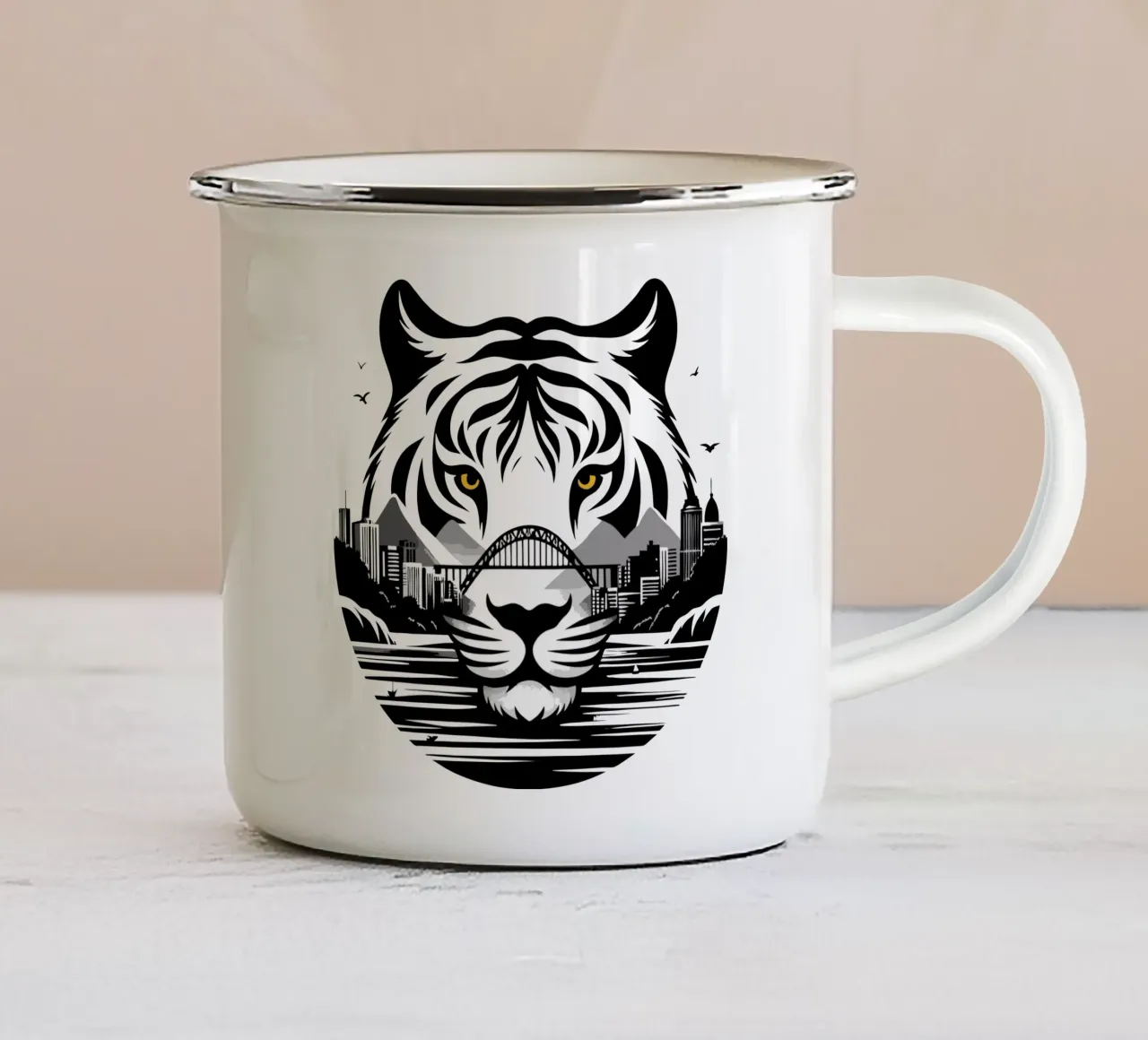 Città della tigre tazza in smalto da artdesign1985