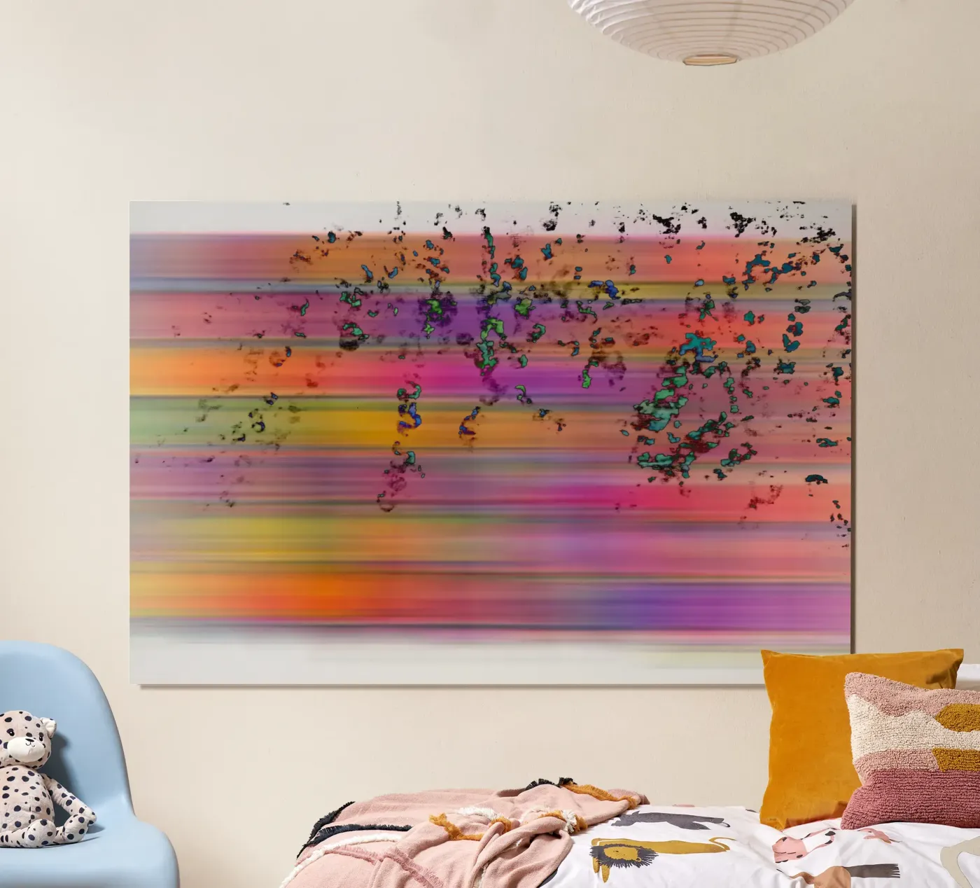 Rainbow and splashes poster by Teresa André