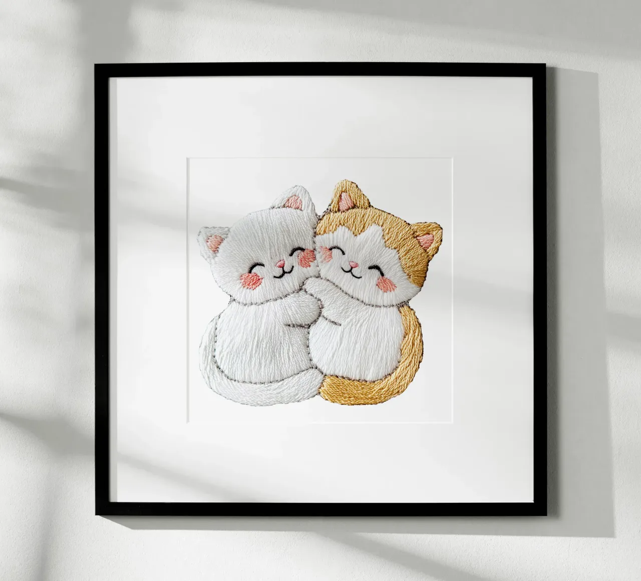 Due adorabili gatti per bambini | Nello stile del ricamo poster da Autofocus