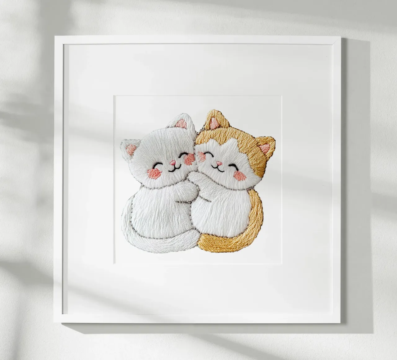 Due adorabili gatti per bambini | Nello stile del ricamo poster da Autofocus