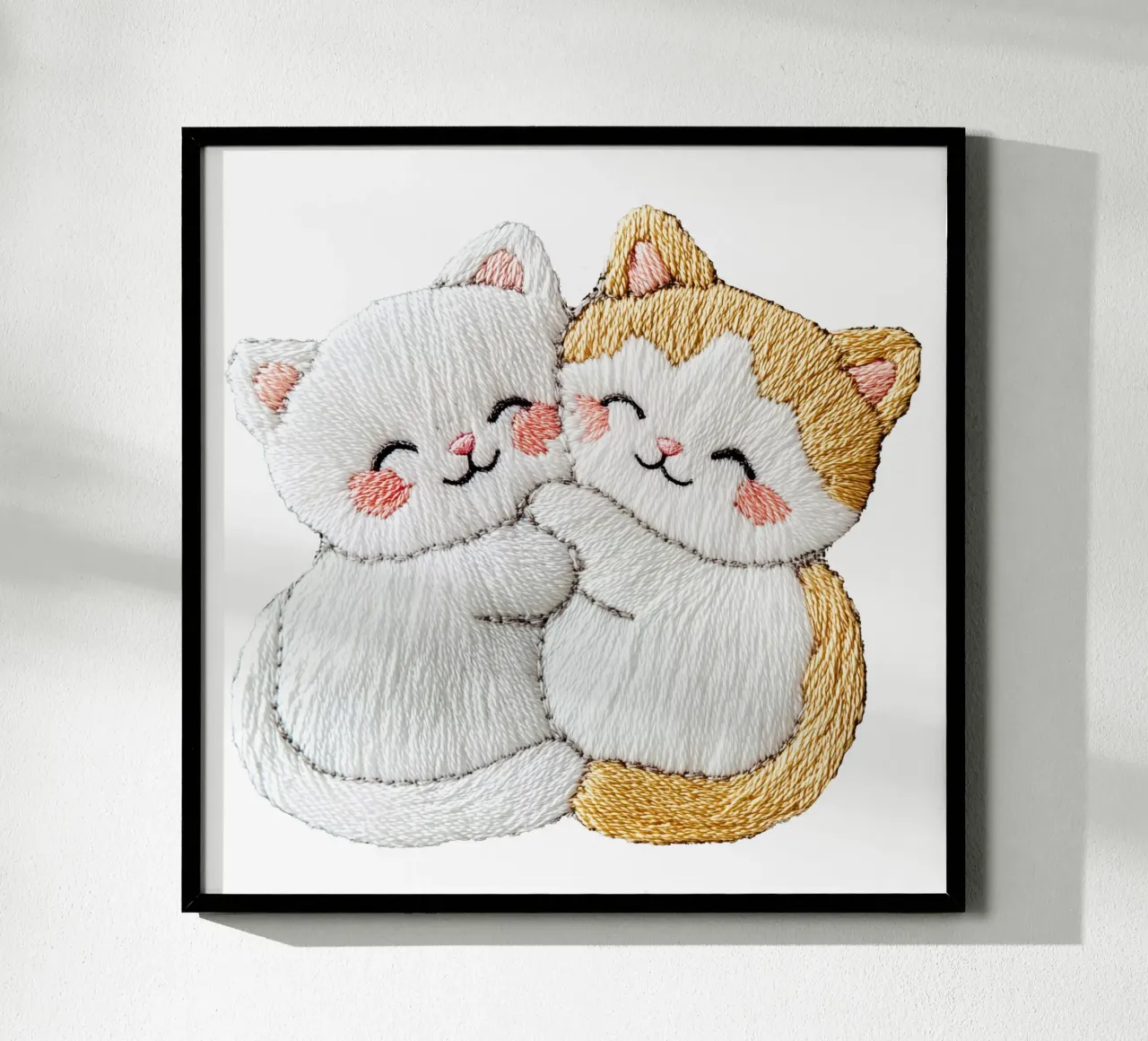 Due adorabili gatti per bambini | Nello stile del ricamo poster da Autofocus